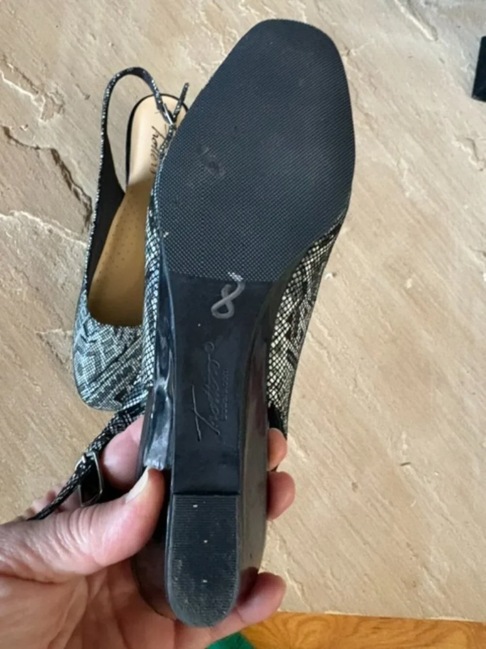 New Trotters Holly Slingback Comfort Wedge Shoes Leather 8N